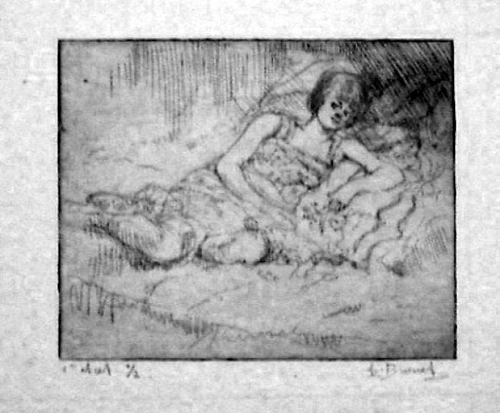 état unique;Femme Accroupie sur un Divan