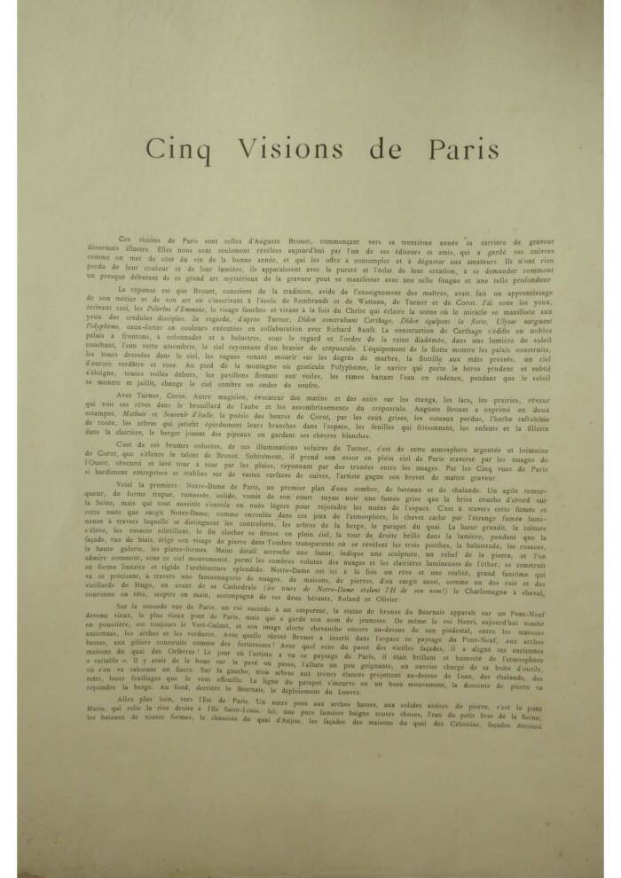 Cinq visions de Paris - introduction p 1