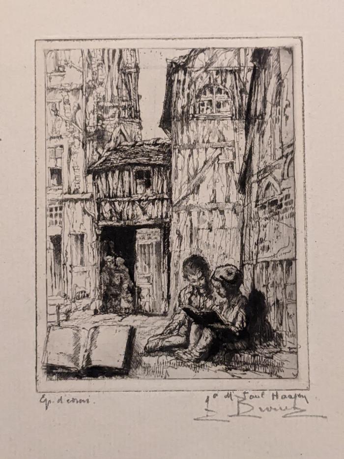2<sup>e</sup> état;16. Le Collectionneur, la Proxénète etc.;Enfants Lisant dans une Rue à Rouen