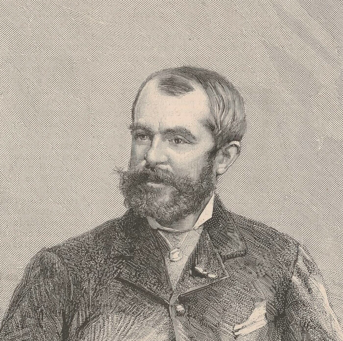 Portrait de Gustave Droz - bois gravé d'après G. Vuiller (1883)